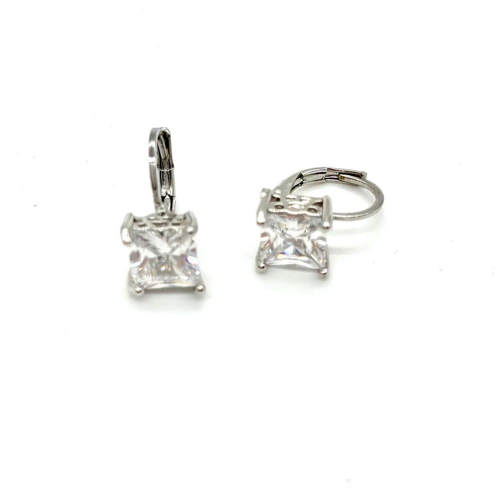 Crystal Earrings on Silver Tone